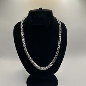 Silver Franco Chain Necklace 6.5mm 20 Inch New Waterproof Real Hyperallergenic
